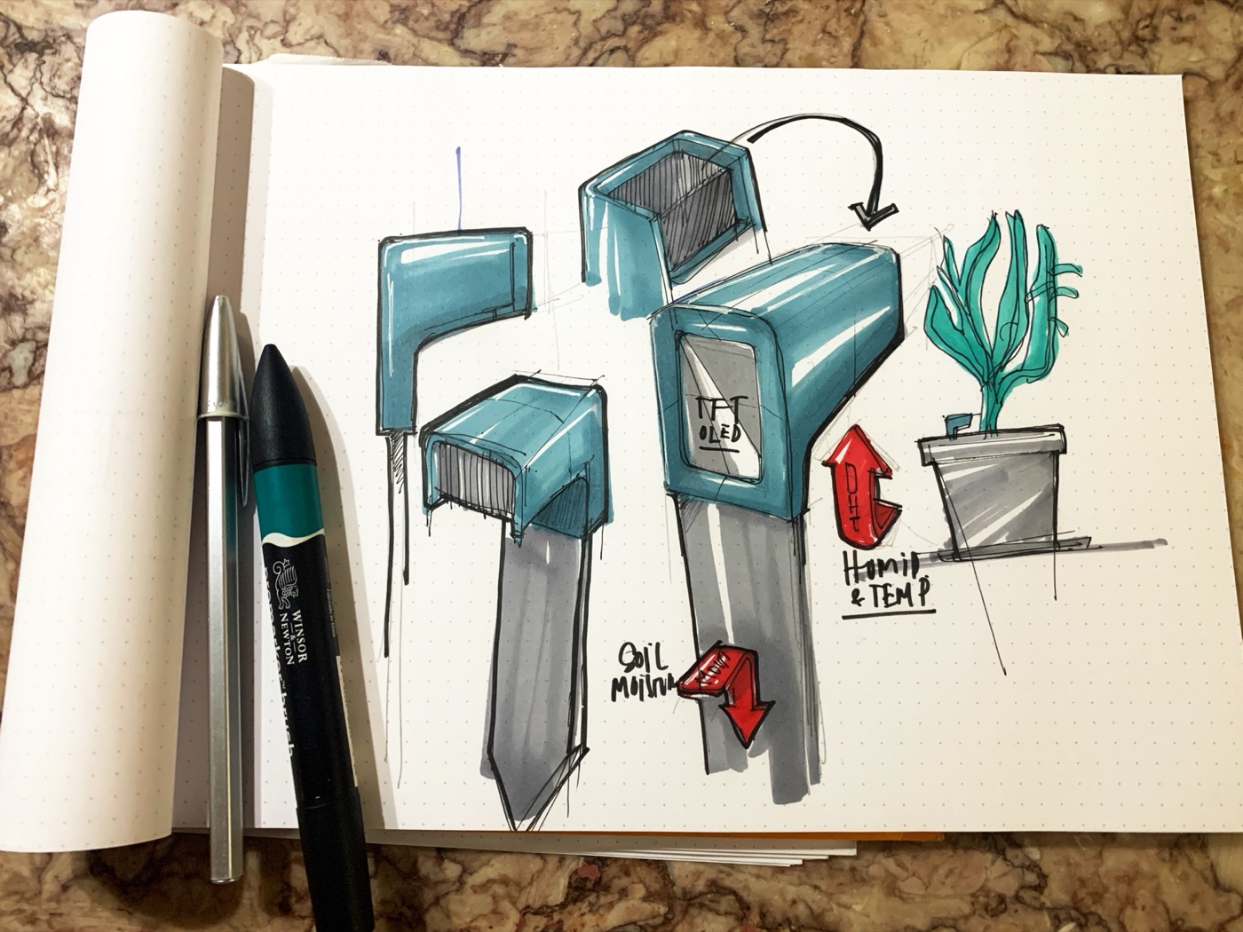 Soil-sensor variant sketch for the basic node