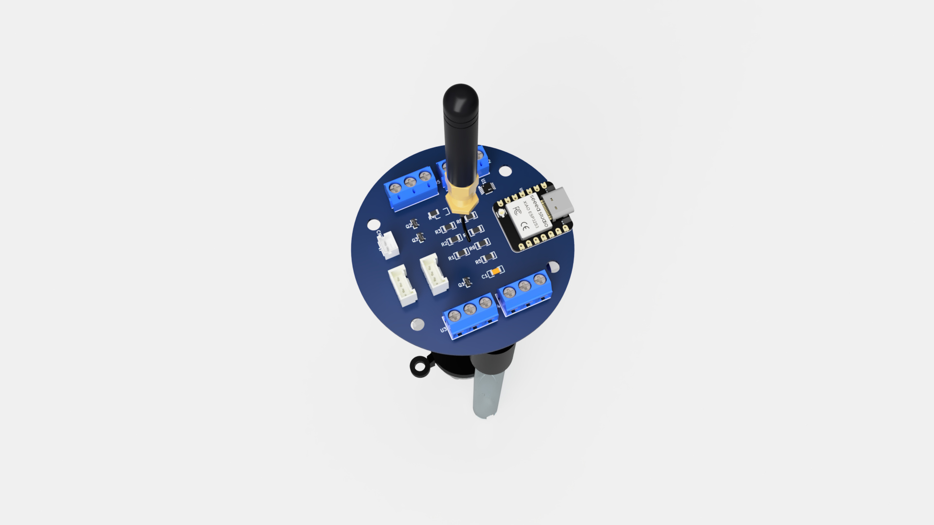 WellBouy components laid out in the Fusion model